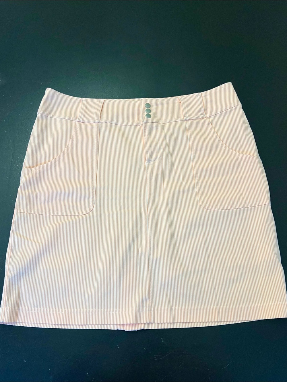 Jofit White Peach Orange Stripe Golf Skort Sz 10 Preppy Summer Tennis Athletic
